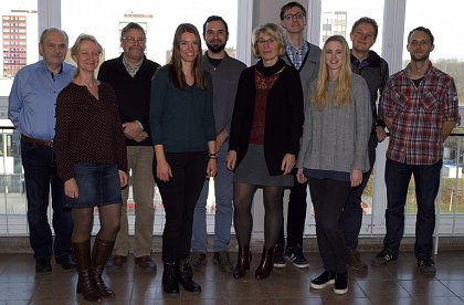 Research group - 2016, December:
from left: Prof. Bodo Dobner, Dr. Petra Frohberg, Prof. Andreas Langner, Julia Giselbrecht, Dr. Christian Wölk, Angela Munk, Maximilian Schmid, Catharina Husteden, Dr. Christopher Janich, Stefan Lange